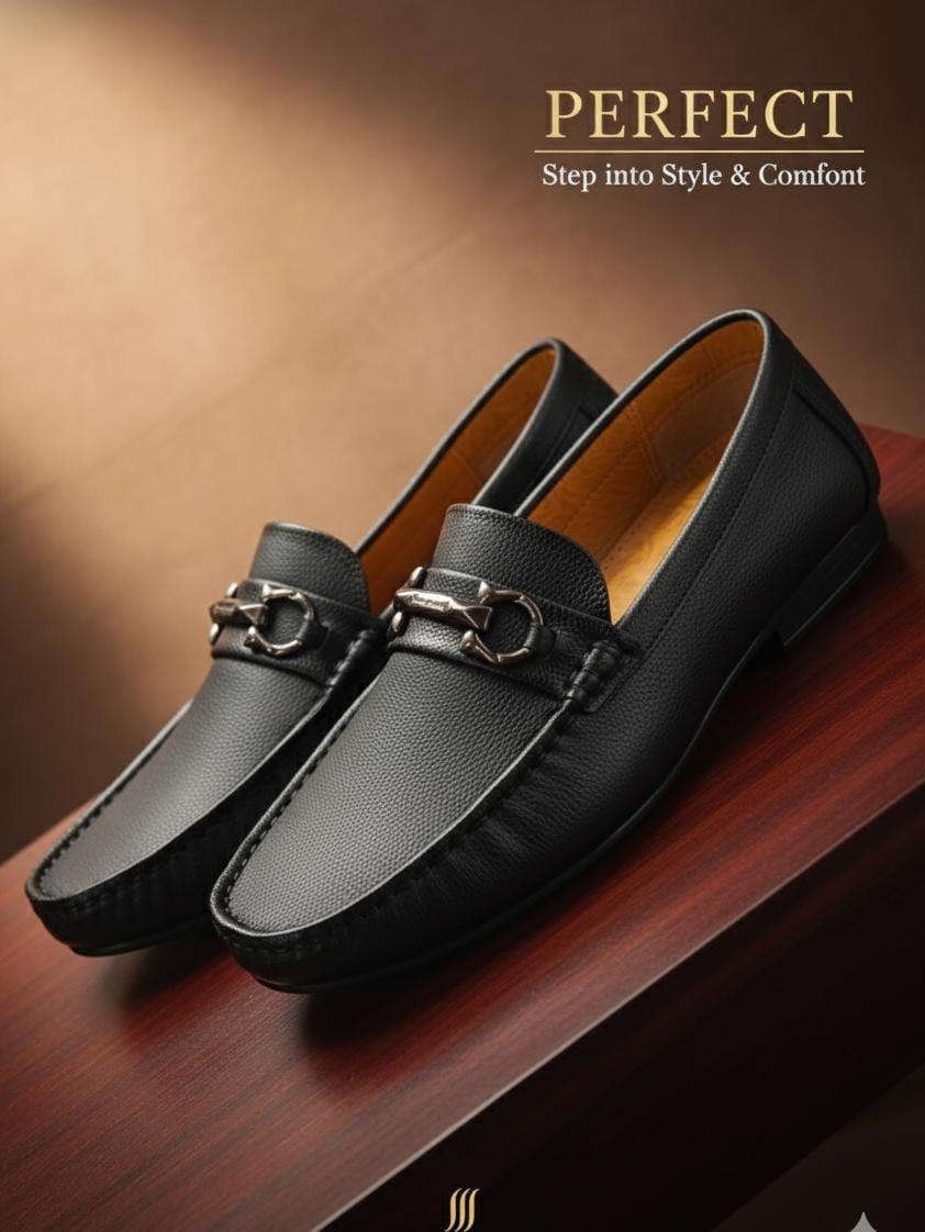 Mene Primium Black leather loafers